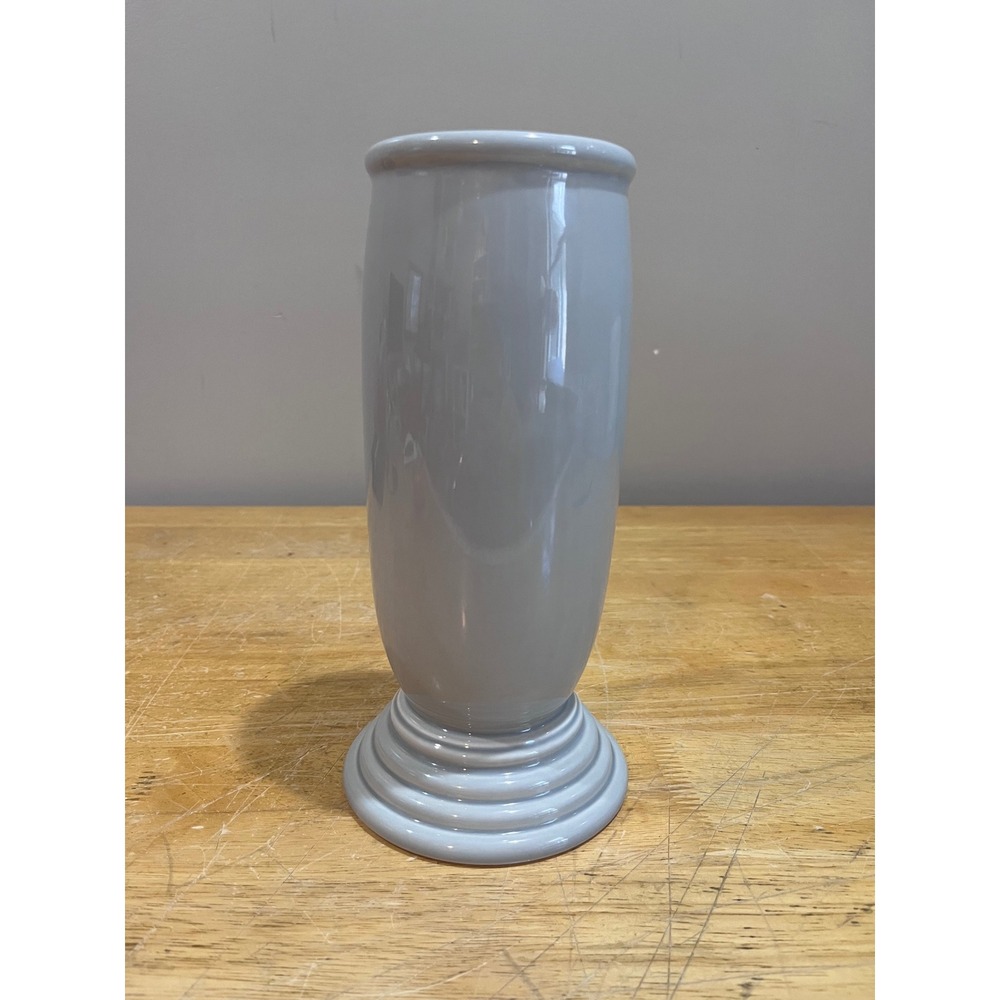 Fiesta Homer Laughlin Pearl Gray Pedestal Millennium III Vase‎ Art Deco Vtg HLC